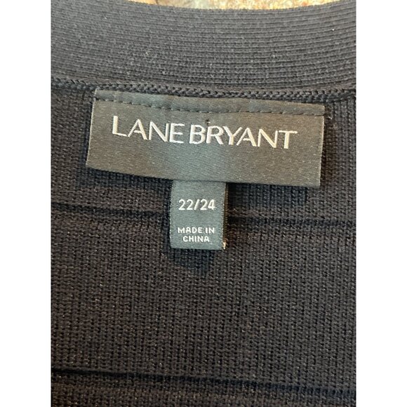 Lane Bryant Knit Black Textured Zip-Front Cardigan Jacket Sz 22/24 Gold Hardware - Picture 4 of 8